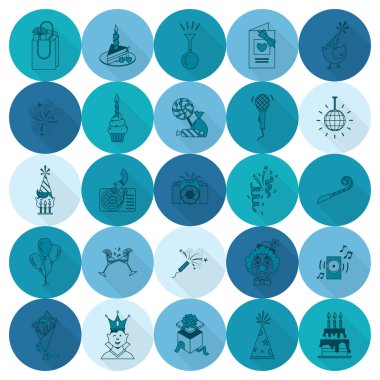 Mutlu doğum günü Icons set