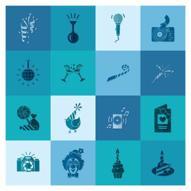 Mutlu doğum günü Icons set