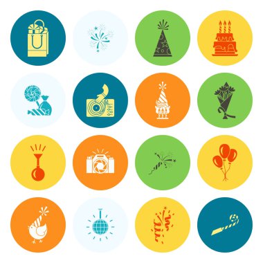 Mutlu doğum günü Icons set