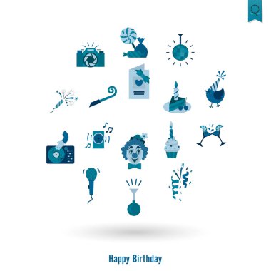 Mutlu doğum günü Icons set