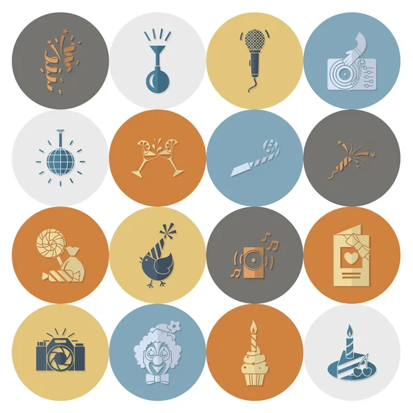 Mutlu doğum günü Icons set