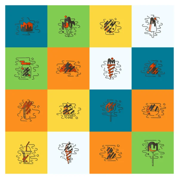 甜点在现代平面设计风格的图标集 — 图库矢量图片