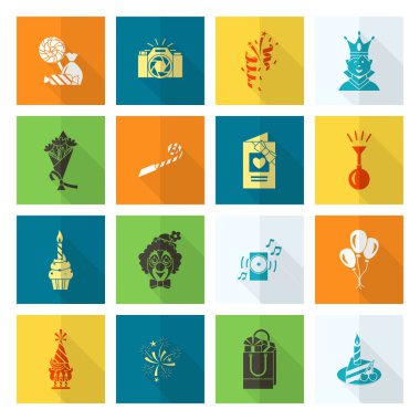 Mutlu doğum günü Icons set