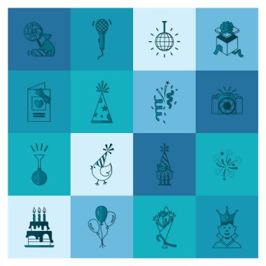 Mutlu doğum günü Icons set