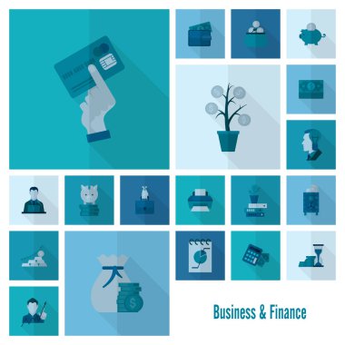 iş ve finans simgesi seti