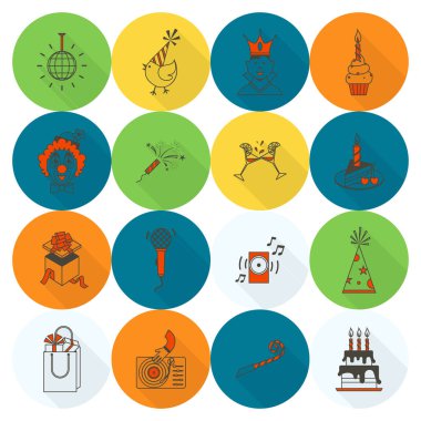 Mutlu doğum günü Icons set