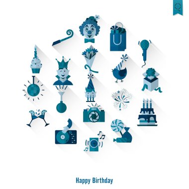 Mutlu doğum günü Icons set