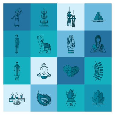 Diwali. Hint Festivali simgeler