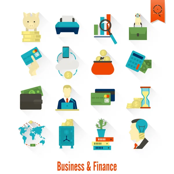 Conjunto de iconos de negocios y finanzas — Archivo Imágenes Vectoriales