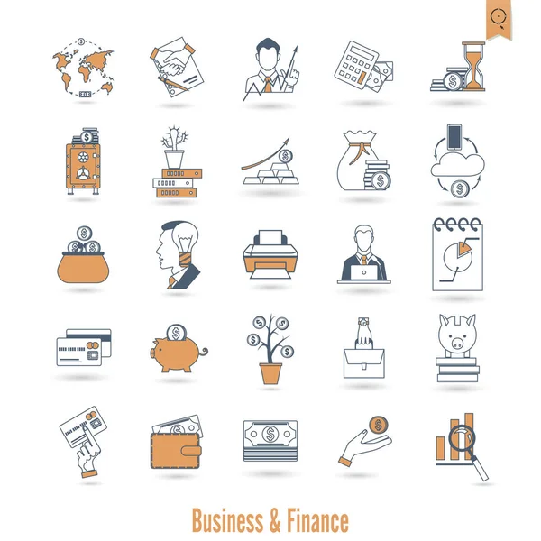 Ensemble d'icônes affaires et finance — Image vectorielle