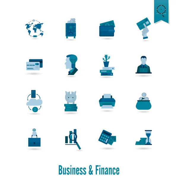 Ensemble d'icônes affaires et finance — Image vectorielle