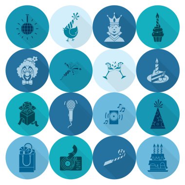 Mutlu doğum günü Icons set