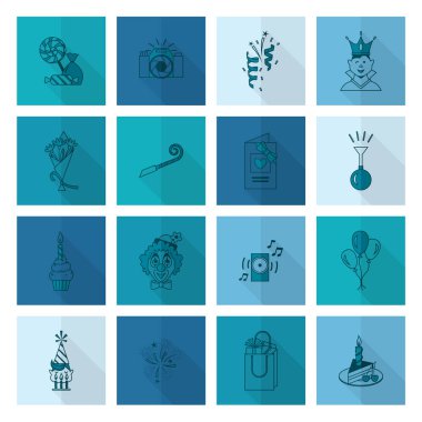 Mutlu doğum günü Icons set