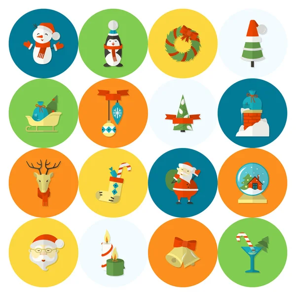 Karácsonyi és téli ikonok gyűjtemény — Stock Vector