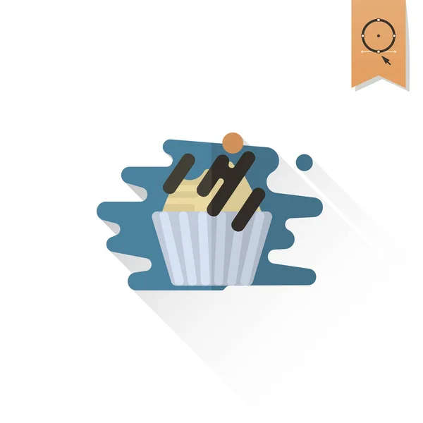 Cupcake. Icône plat moderne — Image vectorielle