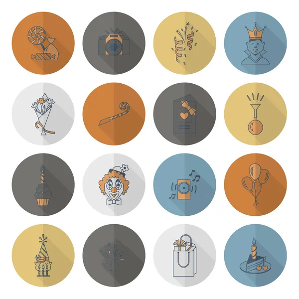 Mutlu doğum günü Icons set