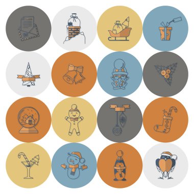 Noel ve Kış simgeleri koleksiyonu