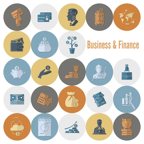 iş ve finans simgesi seti