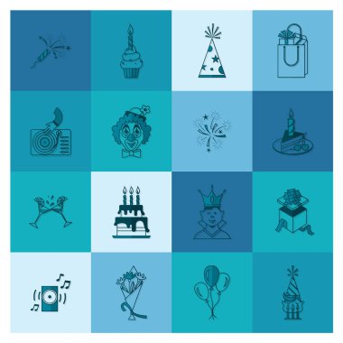 Mutlu doğum günü Icons set