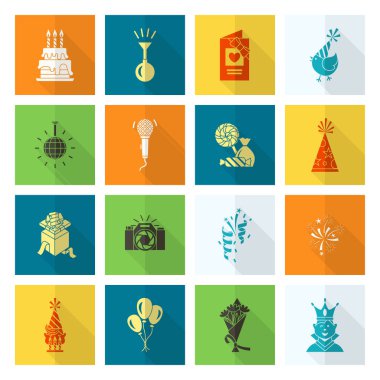 Mutlu doğum günü Icons set