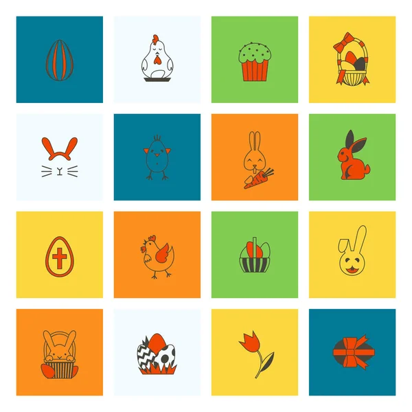 Viering Pasen Icons — Stockvector