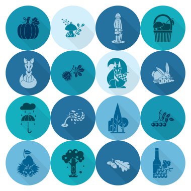 Düz sonbahar simgeler kümesi