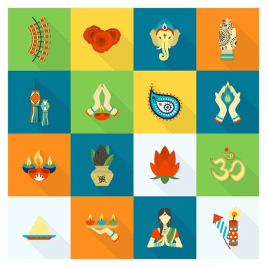 Diwali. Hint Festivali simgeler