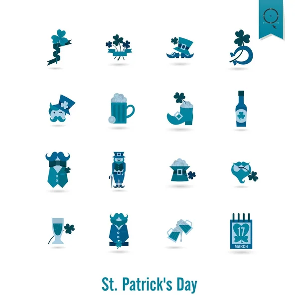 Set de iconos aislados día de San Patricio — Archivo Imágenes Vectoriales