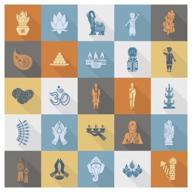 Diwali. Hint Festivali simgeler