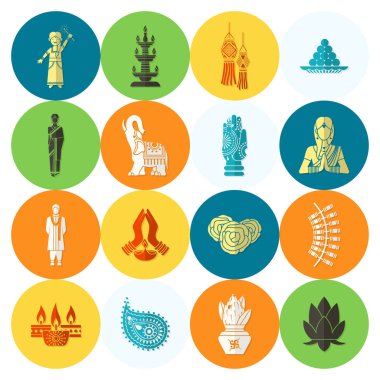 Diwali. Hint Festivali simgeler