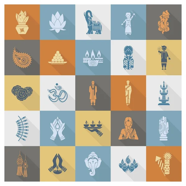 Diwali. Hint Festivali simgeler