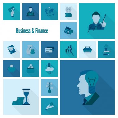 iş ve finans simgesi seti