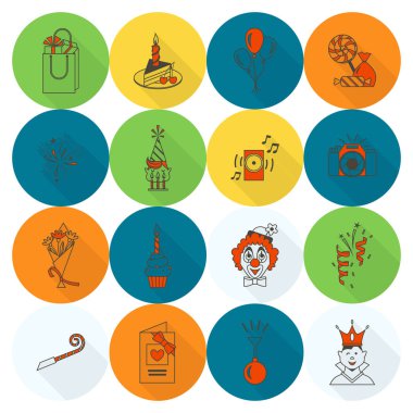 Mutlu doğum günü Icons set