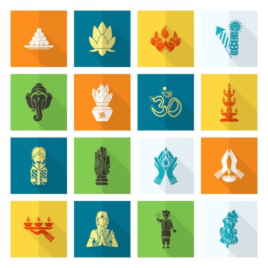 Diwali. Hint Festivali simgeler