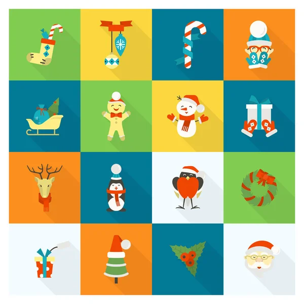 Colección de iconos de Navidad e Invierno — Vector de stock
