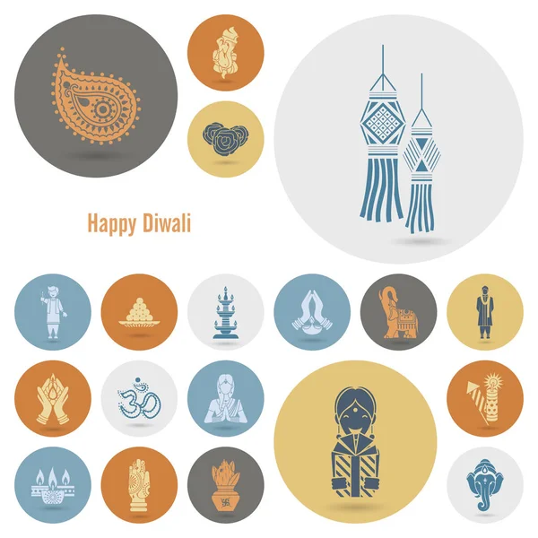 Дивали. Индийский фестиваль икон — стоковый вектор