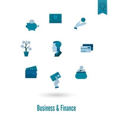 iş ve finans simgesi seti