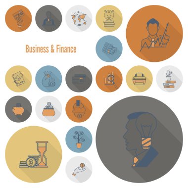 iş ve finans simgesi seti