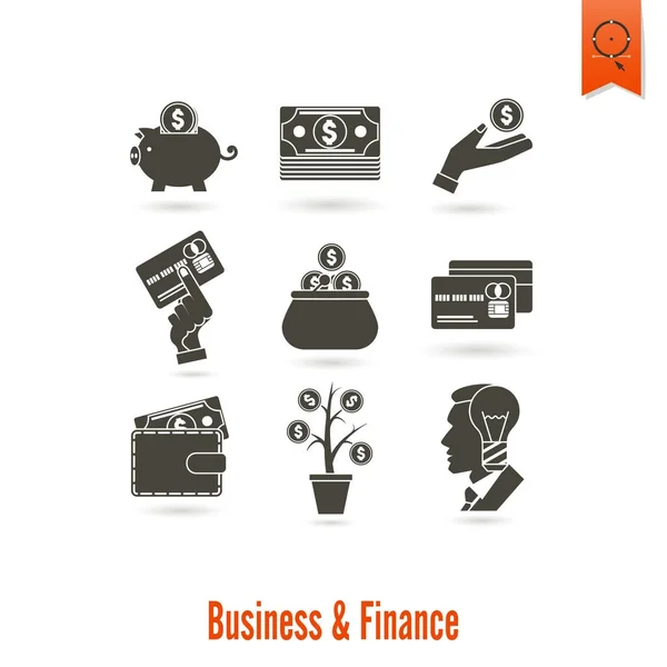 Business and Finance Icon Set — Stock Vector