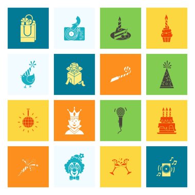 Mutlu doğum günü Icons set