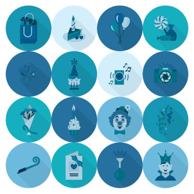 Mutlu doğum günü Icons set