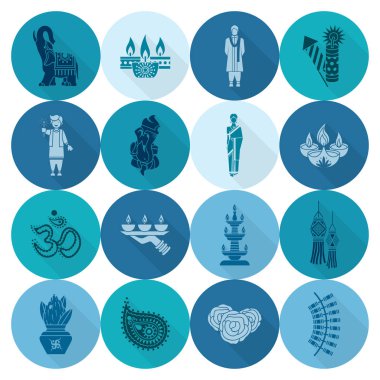 Diwali. Hint Festivali simgeler