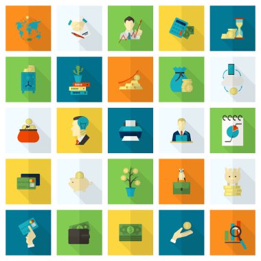 iş ve finans simgesi seti