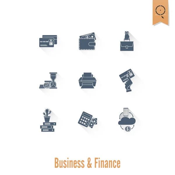 Conjunto de ícone de negócios e finanças — Vetor de Stock