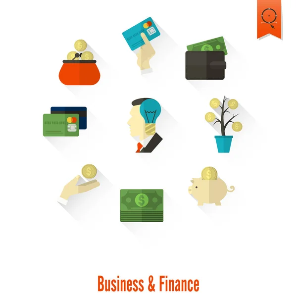 ビジネスと金融のアイコンセット — ストックベクタ