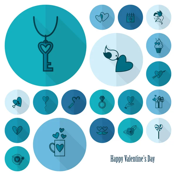 Happy Valentijnsdag pictogrammen — Stockvector