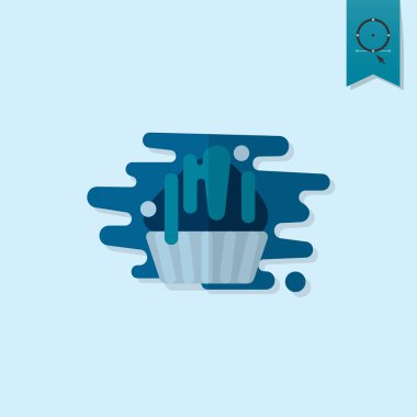 Muffin. Modern düz simgesi