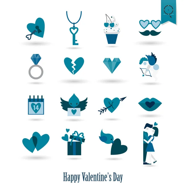 Happy Valentines Day Icons — Stock Vector