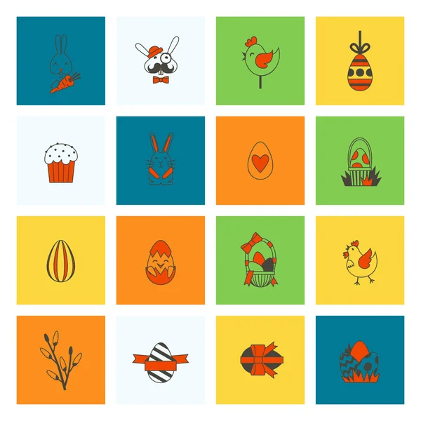 Celebración Iconos de Pascua — Vector de stock