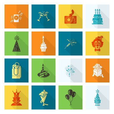 Mutlu doğum günü Icons set